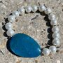 Rhoda Chunky Gemstone Bead With Faux Pearls Elastic Bracelet, thumbnail 1 of 5