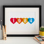 Special Date Personalised Hearts Print, thumbnail 4 of 7