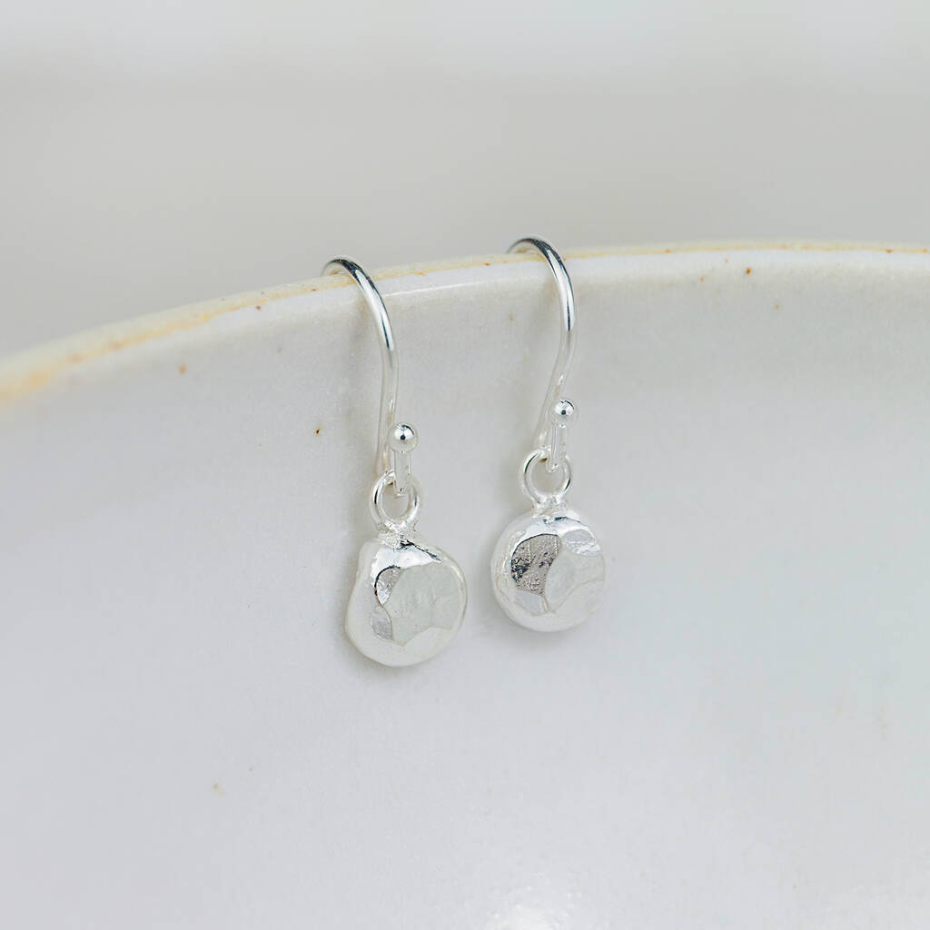 Sterling Silver Nugget Earrings, 1 of 3