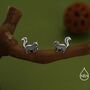 Sterling Silver Skunk Earrings With Black Rhodium Coating, thumbnail 7 of 12
