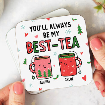Personalised Christmas Mug 'Always Be My Best Tea', 4 of 4