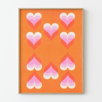 Retro 10 Of Hearts Playing Card Riso Print On Recycled Paper, 7 of 7
