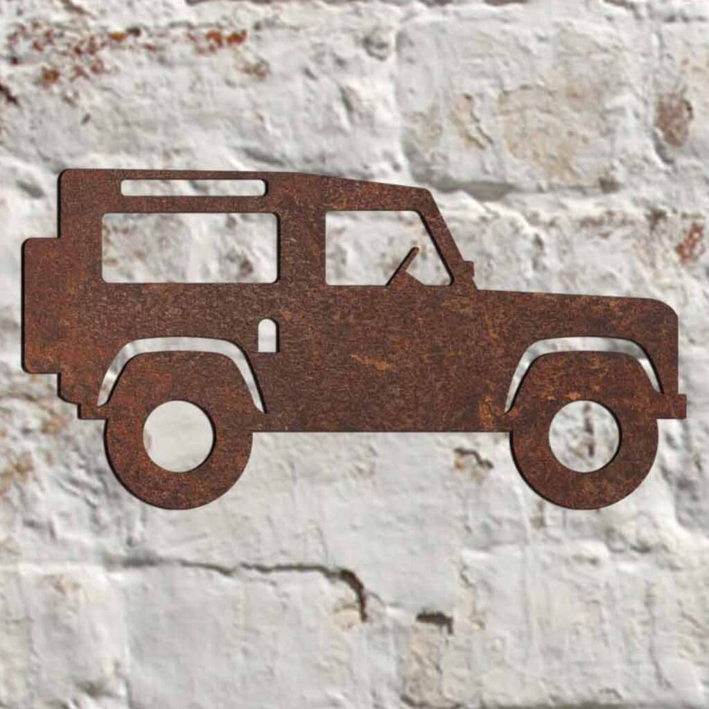 Metal Land Rover Defender Sculpture Wall Art