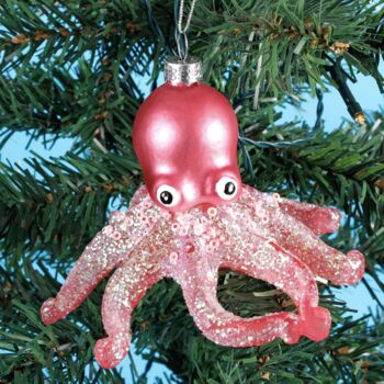 Pink Octopus Shaped Bauble, 3 of 3