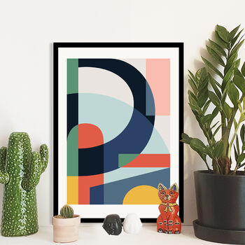 Personalised Abstract Initial Letter Print, 4 of 8