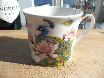 Set Of Six China Palace Mugs In Peacock Design, 8 of 10