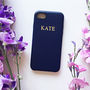 Navy Pu Leather Embossed Phone Case, thumbnail 7 of 10