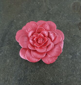 Camellia Pink Flower Brooch, 4 of 5