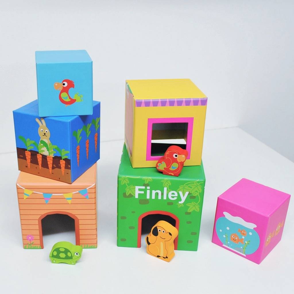 Personalised Set Of Children's Stacking Cubes By Harmony At Home