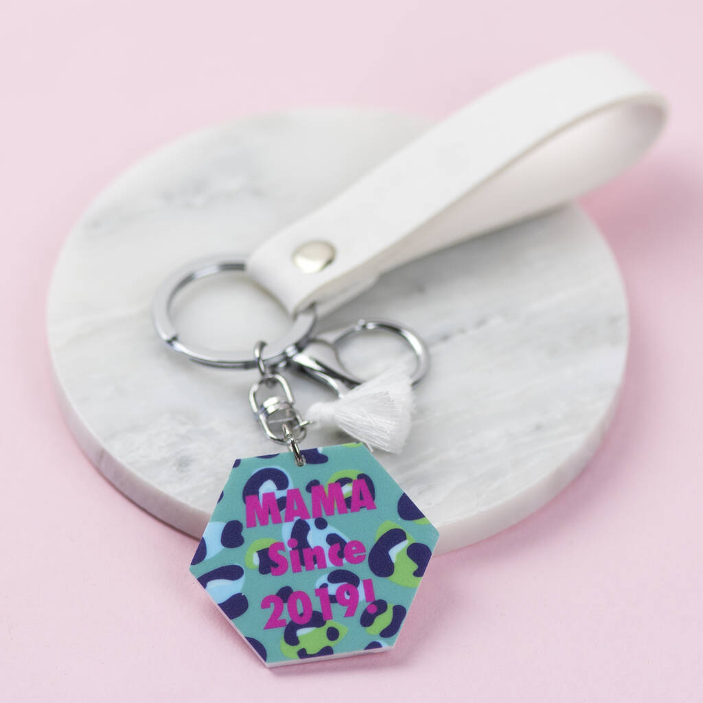 Image of Leopard Print Personalised Message Keyring