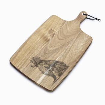 Personalised Irish Red And White Setter Engraved Acacia Serving Board, 7 of 7