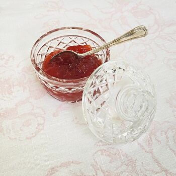 Antique Crystal Cut Glass Lidded Jam / Preserve Pot ~ Two, 9 of 10