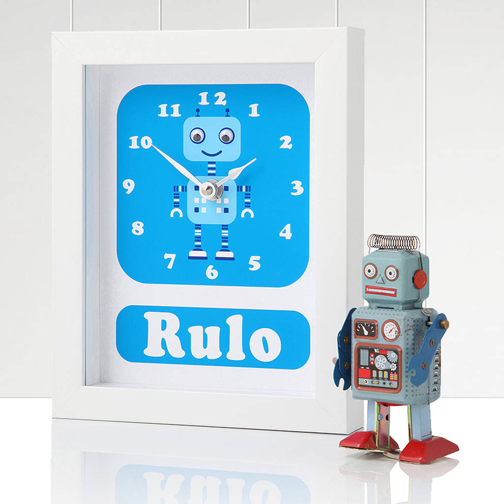 Personalised Children's Robot Clock, 1 of 6