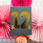 Mini Gold Foiled Number Twelve Card, thumbnail 3 of 5