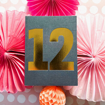 Mini Gold Foiled Number Twelve Card, 3 of 5