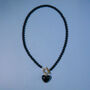 Black Bead And Heart Toggle Necklace, thumbnail 2 of 7