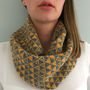 Knitted Geometric Snood Scarf, thumbnail 2 of 6