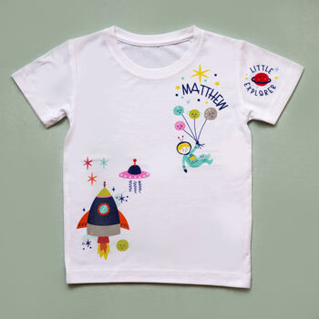 Children's Personalised Space Explorer T Shirt, 10 of 12