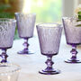 Set Of Four Heather Wine Goblets, thumbnail 3 of 9