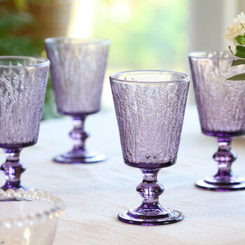 Set Of Four Heather Wine Goblets, 3 of 9
