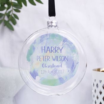 Personalised Christening Bauble For Boys And Girls, 2 of 7