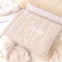 Personalised Cream Baby Blanket – Moon And Stars Name Embroidery, thumbnail 3 of 12