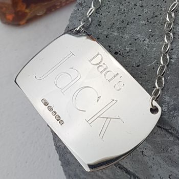 Personalised Fathers Day Decanter Label Sterling Silver, 3 of 8
