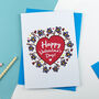 Illustrated Heart And Flowers Personalised Card, thumbnail 1 of 2