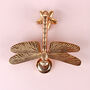 G Decor Golden Dragonfly Polished Brass Door Knocker Elegant Front Door Hardware Fitting, thumbnail 2 of 5