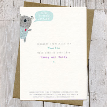 Personalised First Birthday Or Pick Your Age Koala Card, 9 of 12