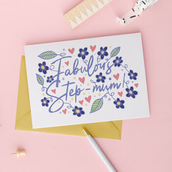 Fabulous Step Mum Floral Mothers Day Card, 3 of 3