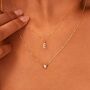 Solid Gold Genuine Diamond Initial Letter Necklace, thumbnail 2 of 12