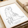 Custom Couples Line Drawing Personalised Illustration, thumbnail 3 of 10