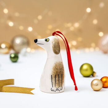 Handmade Ceramic Dog Christmas Decoration, 2 of 7