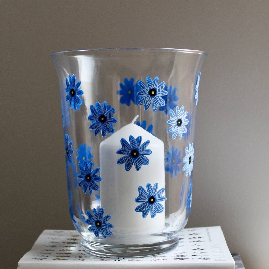 Blue Forget Me Not Lantern Vase, 1 of 5