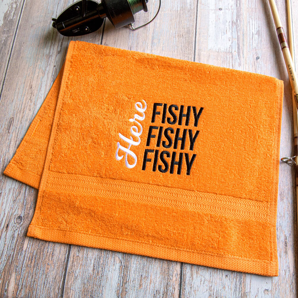 Dad Themed Novelty Fishing Towel By Duncan Stewart