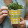 Personalised Gingham Plant Pot Gift For Her, thumbnail 2 of 2