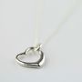 Solid Silver Open Heart Necklace, thumbnail 3 of 4