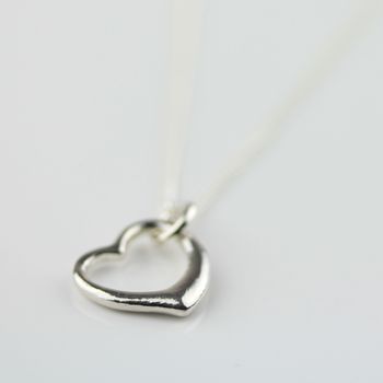 Solid Silver Open Heart Necklace, 3 of 4