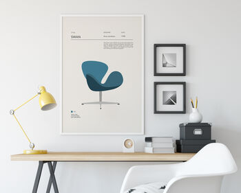 Swan Chair Modern Art Print, 2 of 5