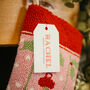 Christmas Stocking Pink Ornaments Design Punch Needle, thumbnail 2 of 6