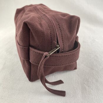 Fair Trade Unisex Canvas Washbag Shaving Pouch Vegan, 5 of 12