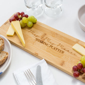 Personalised Couple's Sharing Platter Bamboo Board, 4 of 5