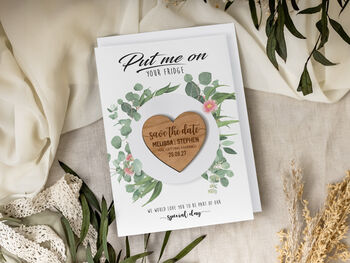 Botanical Save The Date Heart Magnet Cards, 4 of 9