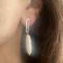 Freshwater Baroque Long Biwa Pearl Drop Earrings In Sterling Silver, thumbnail 7 of 7