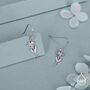 Sterling Silver Lily Flower Drop Earrings, thumbnail 3 of 11