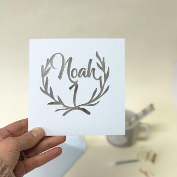 Personalised Papercut 1st Birthday Card, 2 of 9