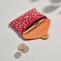 Personalised Heart Print Red Leather Card + Coin Purse, thumbnail 4 of 6