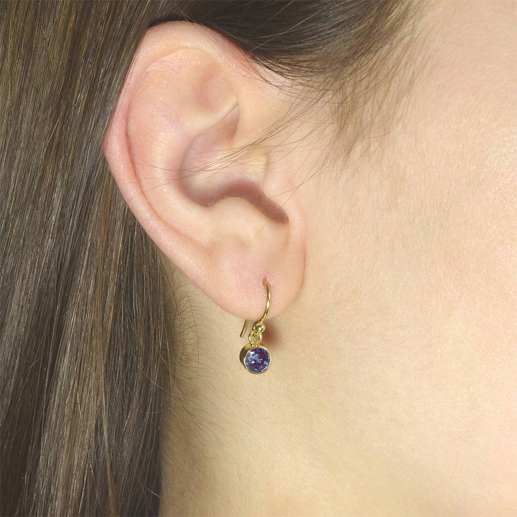 alexandrite earrings in 18ct gold, june birthstone by lilia nash