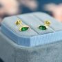 Sterling Silver Emerald Green Marquise Stud Earrings, thumbnail 8 of 12